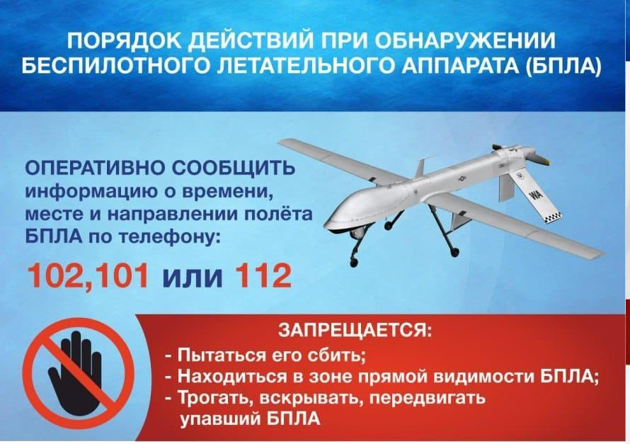 Памятка о порядке действий при обнаружении БПЛА..